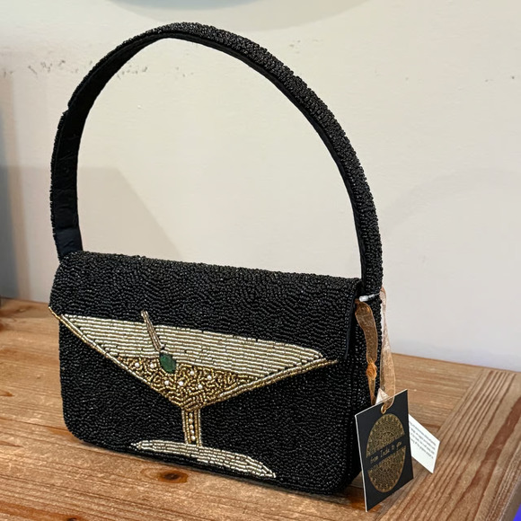 Viral Beaded Dirty Martini Shoulder Bag Purse Made in India NWT - Picture 4 of 9